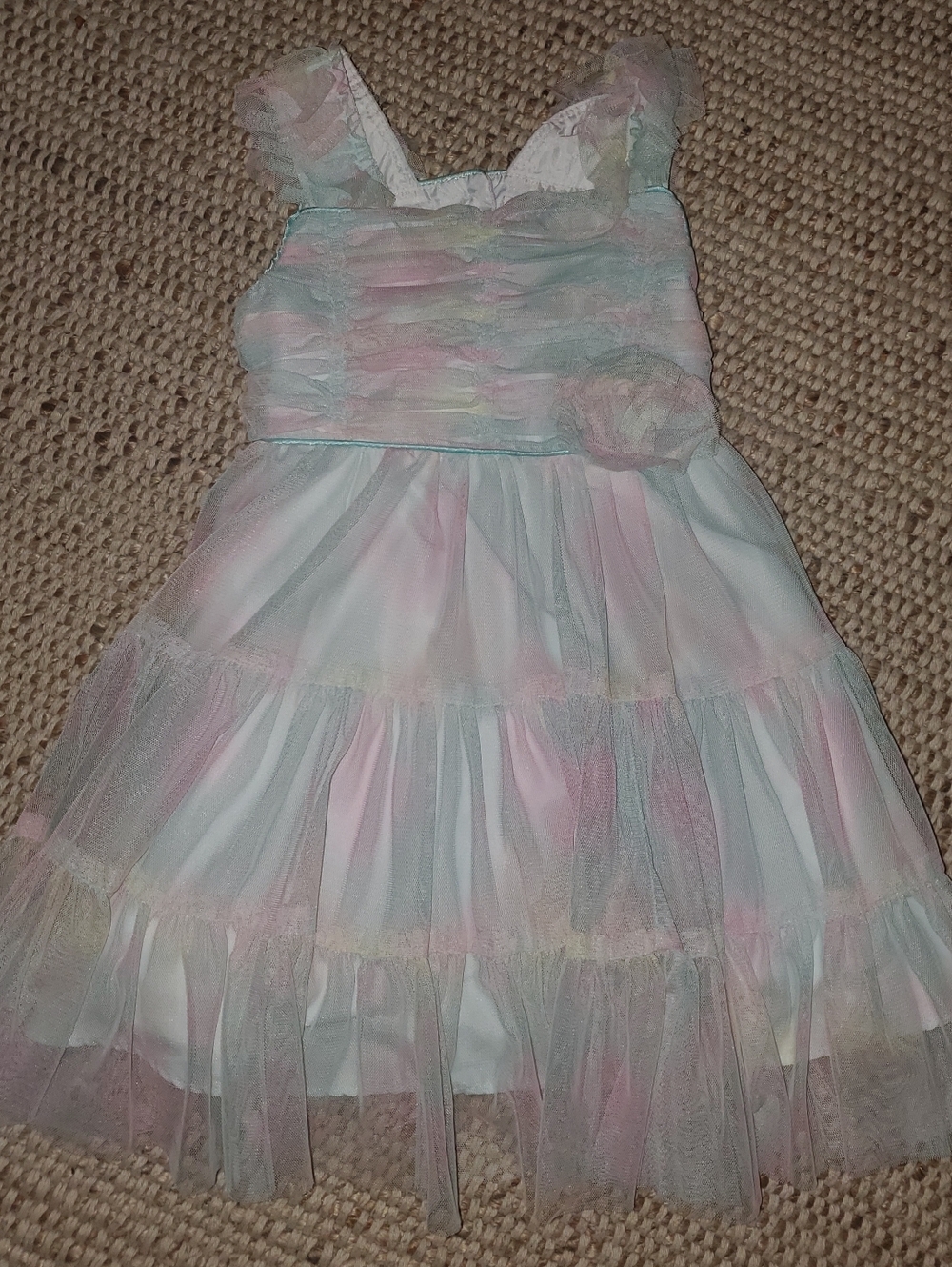 2T Pastel Tulle Party Dress - Pink, Blue & Cream
